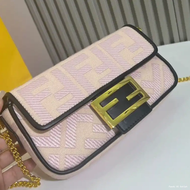 Affordable Canvas Baguette FF Bag Motif Cherry Mini Fendi In 0507